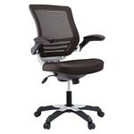 Modway Edge Office Chair with Mesh Back and Brown Leatherette Seat