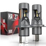 KAYZT H4 9003 HB2 LED Headlight Bulbs, 20000LM 600% Brighter 6500K Cool White 120W Mini Size Non-polarity Plug and Play With fan Wireless All-in-One Conversion Kit Halogen Replacement, Pack of 2