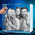 ArtPix 3D Crystal Photo, Personalized Gifts With Your Own Photo for Dad, Mom, Men, Women, 3D Laser Etched Picture, Engraved Square Crystal, Customized Memorial Anniversary Couples Gifts