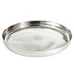 Elegance 72577 Round Tray Serveware Accessories, Stainless Steel, Silver