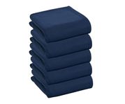 NKK PNP® 300 TC All Season Solid/Plain Lightweight Polar Fleece Double Bed Blanket/Bedsheet (230 x 230 cm Blue) - 5pcs