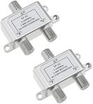 Create idea 2Pcs 2 Way Coax Splitter Digital Coax Splitter 2 Way Satellite Splitter Accessories for HD TV Signals/Satellite TV/Amplifiers 5-2400MHz