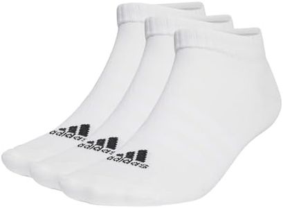 adidas Sportswear Thin and Light Low-Cut Socks 3 Pairs, White/Black, Medium