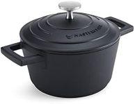 MasterClass Casserole Dish with Lid 16 cm, Lightweight Cast Aluminium, Induction Hob and Oven Safe, Black