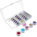 Kurtzy 25 Pcs Inner Bead Storage Organiser Box with Removable Compartment Containers & Lids - 5 Stacks of 5 Pots - Diamond Dot Painting Beads, Jewellery, DIY Nail Art, Earrings, Glitter & Embroidery