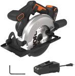 WORX Cordless Circular Saw, 20V 6-1/2-Inch Blade Circular Saw, Powerful and Fast Cutting with up to 4,700 RPM, Compact & Lightweight Design, 20V 2.0 Ah Battery and Charger Included, PowerShare