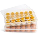 LOVEINUSA Deviled Egg Containers with Lid, 2 Pack Deviled Egg Carrier Tray for 48 Eggs Clear Egg Holder Dispenser for Refrigerator Home Kitchen