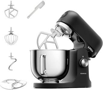 Kenwood kMix Sleek Black KMX751ABK, Stand Mixer with 5L Stainless Steel Bowl, Safe-Use Safety System, Metal Casing, incl. 3-Piece Patisserie Set and Splash Guard, 1000W, Black