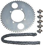 HIAORS T8F 54T Tooth Rear Dirve Sprocket Cog with 116 Links Chain and Master link Kits for 47cc 49cc 2 Stroke Chinese Kids Mini Moto Pocket Bike Gas Scooter ATV Quad Pit Dirt Bike Moped