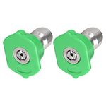 METALLIXITY Pressure Washer Nozzle Tips (1/4", 1.6mm/1/16") 2Pcs, Stainless Steel 25 Degree Quick Connect - for Home Kitchen Garden, Green