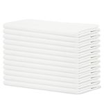 Sweet Needle - Pack of 12-100% Cotton Oversized Dinner Napkins 45 CM x 45 CM (18 IN x 18 IN), White - Heavy weight fabric for daily use with Mitered corners finish, White