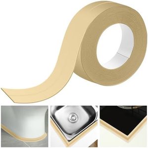 Frienda Almond Caulk Tape 10.5' x 1.5'' Waterproof Self Adhesive Caulk Strip Bathtub Sealant Tape Sealing Strip Oil Proof Bathroom Sealant for Kitchen Floor Wall Edge Protector(PE)