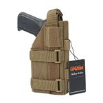 EXCELLENT ELITE SPANKER Pistol Holster Universal Adjustable for M1911 G17 G18 G19 G26 G34 XD-45acp CZ P-10C(Coyote Brown)