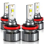 LED Headlight Bulbs For Nissan Rogue 2015-2022, For Toyota Tacoma 2016-2023 Headlamp LED Bulbs, H9 H11 High Low Beam, Replacement Halogen, 6000K White Super Bright With Fan, Plug and Play, 4 PCS