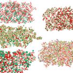 Christmas Sprinkles Fake Sprinkles, Polymer Clay Sprinkles Faux Sprinkles Xmas Clay Beads, Soft Clay Chocolate Candy Fake Christmas Sprinkles for Resin Nail Scrapbook Charm DIY Decoration(5 Styles)