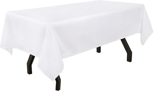 NY Threads White Tablecloth [152 x 213 CM - 2 Pack] Rectangle Stain-Resistant Table Cloth for Dining, Weddings, Picnic, Parties and Restaurants - Machine Washable Polyester Table Cover [60 x 84 Inch]