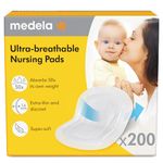 Medela Ultra-Breathable Nursing Pad | 200 Count, Highly Absorbent, Breathable and Discreet for Comfortable Wear