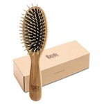 Tek big oval hair brush in ash wood with regular pins - Handmade in Italy