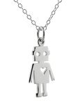 Sterling Silver Robot with Cutout Heart Charm Pendant Necklace, 18 Inch