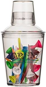 Martini Golf Tees DMT005 Small Shaker with 3-1/4" Durable Plastic Tees, Assorted Colors