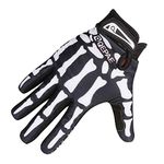 Azarxis Full Finger Cycling Gloves, Anti Slip Mountain Bike Glove with Breathable Shock-Absorbing Pad Skeleton Design for Men Women for ATV BMX MTB Riding Motorcycling (Black, XL)