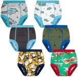 BIG ELEPHANT 6-Pack Potty Training Pants – 100% Cotton Absorbent Toddler Underwear for Boys and Girls, 5-6Y