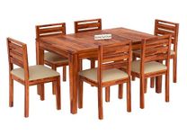 Home furniture Wooden Dining Table Set 6 Seater | Six Seater Dinning Table with 6 Chairs for Home and Restaurants | Dining Room Sets for Home and Restaurants | Dining Set | Walnut Finish