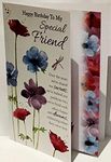 Happy Birthday to My Special Friend Card - Flowers - 8.5 x 6 Inches - Words and Wishes