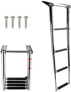 Amarine-made 4 Step Telescoping Swim Marine Boat Ladder Stainless with Built in Handle