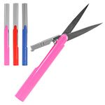 BambooMN Penblade Portable Pen-Style Pocket Seam Ripper Travel Scissors - Pink, Red, & Deep Blue - 1 Pair Each