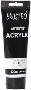 BRUSTRO Artists Acrylic Paint | Titanium White | 120ml | Ideal for Paper, Canvas, Water-based Colours, Non-toxic, Inter-mixable Colors, Crafters, Fine Art Students and Professionals