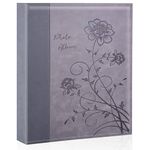 Artmag Photo Album 8x10 Clear Pages Leather Cover Slide in Album Holds 52 Vertical 8x10 Photo Album Scrapbook Picture Artwork or Postcards Storage (Grey)