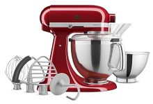 KitchenAid Artisan Series Tilt-Head Stand Mixer With Premium Accessory Pack, Candy Apple Red, KSM195PSCA