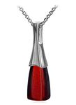 Black Cherry Amber Sterling Silver Contemporary Drop Pendant