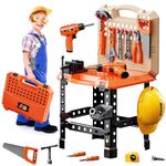 Losbenco Kids Tool Bench for Toddlers, 90 PCS Kid Tools Set with Realistic Electric Drill, Toy Kids Work Bench Kit, Toddler Workbench Pretend Play Tools Gift for Boys & Girls