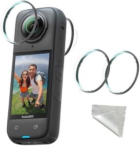 MINIFOCUS Lens Guards for Insta360 X4, 2 Pack Premium 9H Hardness Optical High Transparency Tempered Glass Lens Protector, Removable Dual Anti-Scratch Dustproof Protective Cover (Not for X4 Air)