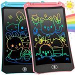 [2 Pack] cimetech 8.5 Inch LCD Writing Tablet travel toys for Kids, Colorful Screen Drawing Pad and Doodle Board, Holiday Travel Essentials Birthday Gift for 3 4 5 6 7 8 Year Old Boys Girls(Pink&Blue)