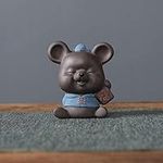 Tea Set Accessories Creative Zisha Tea pet Wufu Rat Ornaments Handmade Tea Art Tea Play Office Home Pendulum-Forte Ankang-Fu Rat Blue Tea Accessories