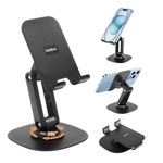 BobBros 360° Adjustable Phone Stand Adjustable Cell Phone Holder for Desk Rotating Mobile Stand Hands-Free Viewing Compatible with iPhone & Android Ideal for Home Office and Video Calls