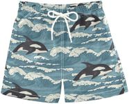 JHKKU Boys Swim Trunks Killer Whale