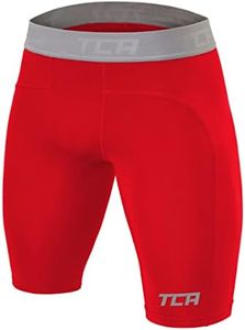 TCA Homme Pro Performance Collant de Compression Short pour Course - Rouge, XXL