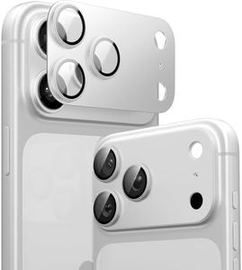 TORRAS for iPhone 17 Pro Max Camera Lens Protector, [Metal Frame] with Military Grade 9H+ Tempered Glass, Full Coverage, Anti-Scratch, 12 FT Shatterproof, Case Friendly, One-Piece, Silver, 1 Pack