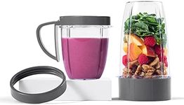 NutriBullet Deluxe Upgrade Kit, Grey, NutriBullet, Blade, cup, accessories, Replacement extractor blade, 700ml cup, 500ml cup, lip ring and handled lip ring, suits 600w - 900w variants (NBM-0507M)