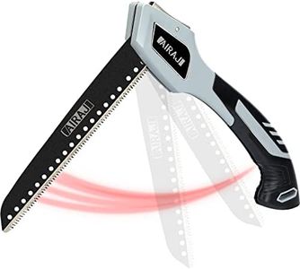 AIRAJ Folding Saw Outdoor, Pruning Saws with Safety Lock, Ultra Strong SK5 Carbon Steel, Non-Slip Handle, Folding Saws for Garden, Camping, Bushcraft, Wood - Folding Pruning Saw