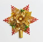 AARNA EXOTICS Glitter Star Christmas Tree Topper Decoration Hanging Christmas Treetop Star Ornament for Christmas Celebration