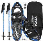 VEVOR 25 inch Light Weight Snowshoes for Women Men Youth Kids, Aluminum Alloy Frame Terrain Snow Shoes, Snowshoes Set with Trekking Poles and Carrying Tote Bag, Fully Adjustable Bindings, Blue