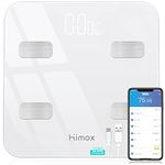 HIMOX USB Rechargeable Body Fat Scales Digital for 23 Body Composition Analyzer Smart Body Fat Scales Bluetooth4.1 Digital Bathroom Scales Fittrack Scales Maximum28st/180kg/400lb