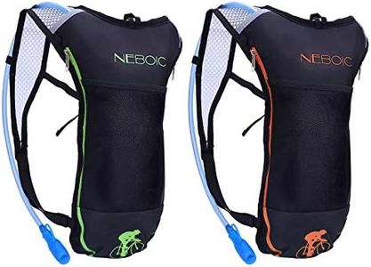 Neboic 2Pack Hydration Backpack Pack with 2L Hydration Bladder - Lightweight Water Backpack Keeps Water Cool up to 4 Hours with Big Storage for Kids Women Men Hiking Cycling Camping Music Festival