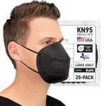 AccuMed BNX KN95 Face Mask (20-Pack), KN95 Mask Disposable Particulate Protective Mask, GB2626-2019, Protection Against Dust, Pollen and Haze (20 pcs) (Earloop) (Model: E95) Black