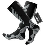 wanchel Merino Wool Ski Socks - 2 Pairs Knee High Skiing Socks, Winter Warm Snowboard Thermal Socks